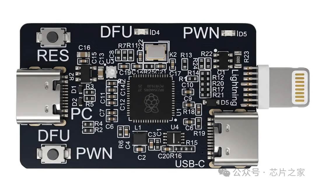 带Lightning和双USB-C接口的RP2350开发板