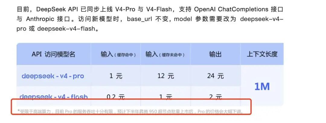 DeepSeek API 价格表