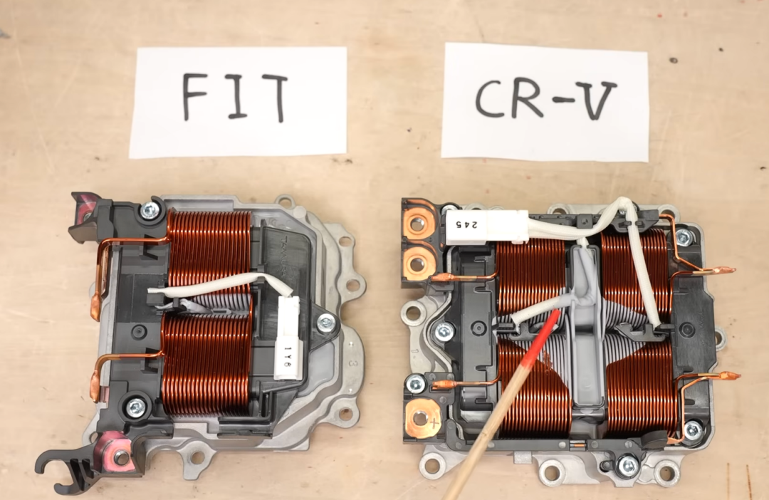 FIT与CR-V PCU电感器尺寸对比