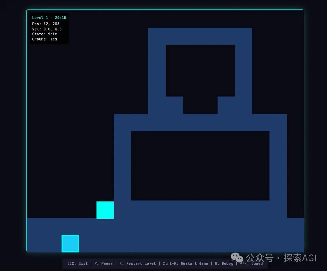 Harness模式输出的游戏画面,游戏可以玩