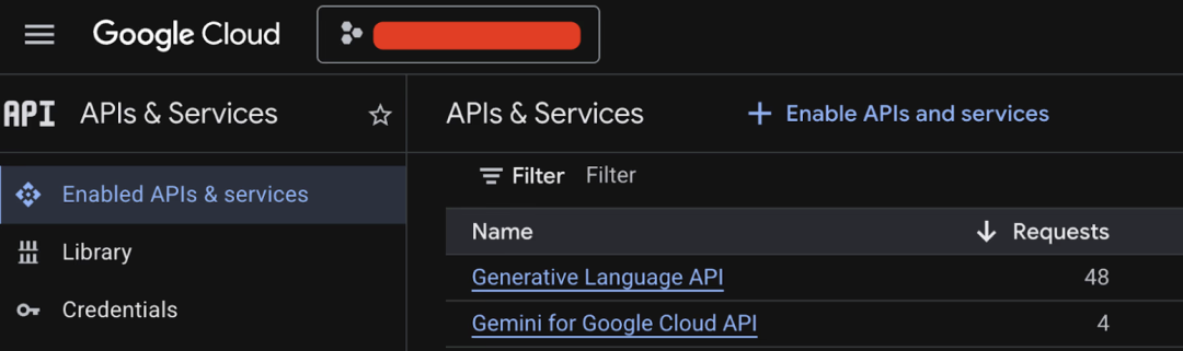 GCP控制台中查看已启用的API