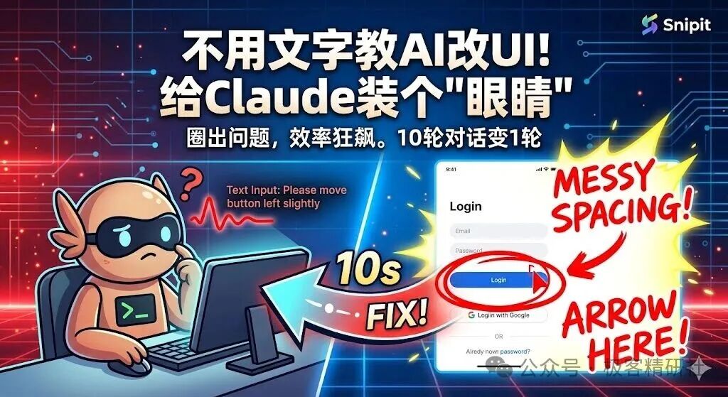 Snipit工具演示：AI辅助UI标注与快速修复