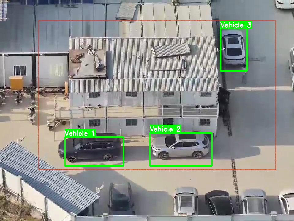 Kimi检测并标注出图片中的三辆车辆