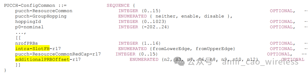 PUCCH-ConfigCommon协议定义（旧版）