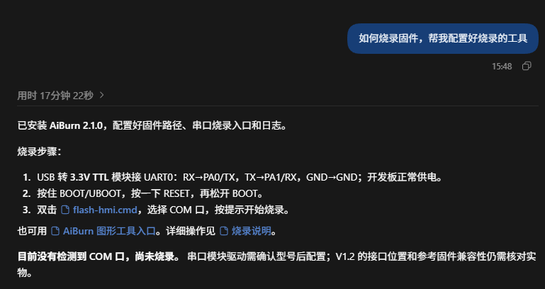 Codex 配置 AiBurn 烧录工具步骤