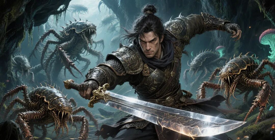 战士与怪物战斗场景