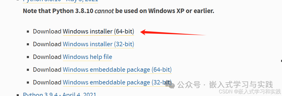 Python 3.8.10版本下载选项