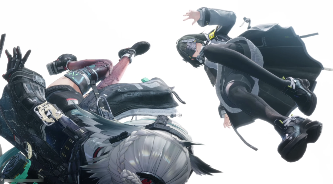 两名女性角色动态悬浮的战斗场景截图