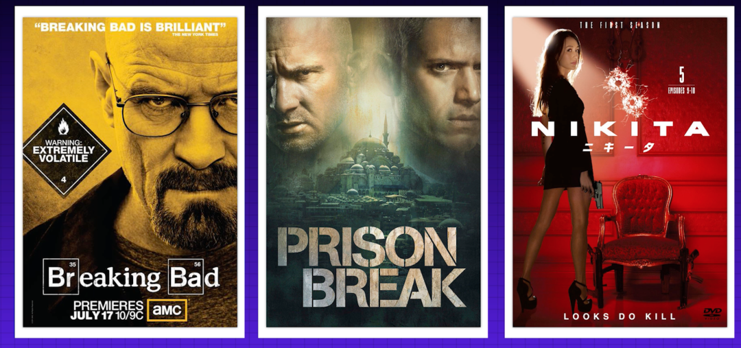 《绝命毒师》、《越狱》、《尼基塔》经典美剧海报