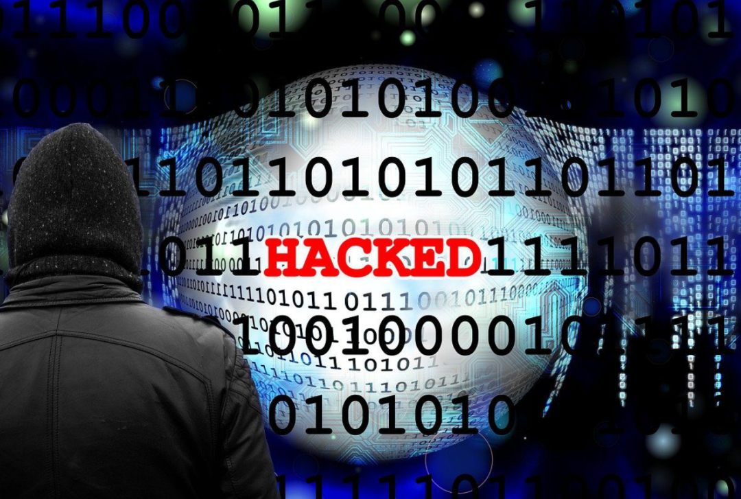 网络安全漏洞概念图：被黑客入侵的地球