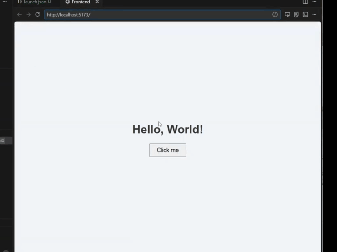 动态演示:点击网页按钮后,编辑器自动定位到对应的 TypeScript 代码行