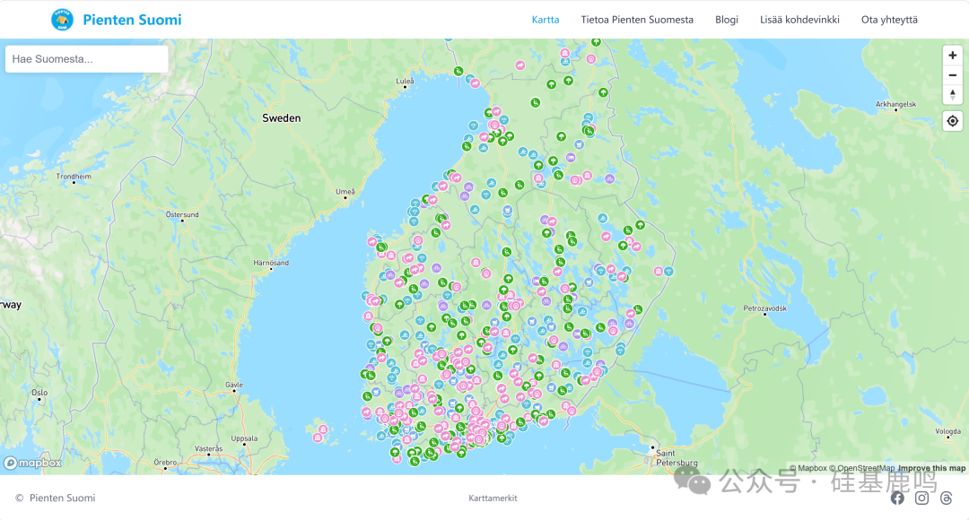 芬兰亲子活动聚合地图截图