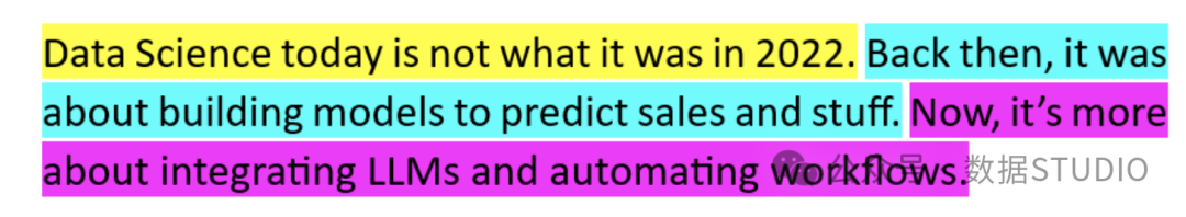 按句子分块示意图