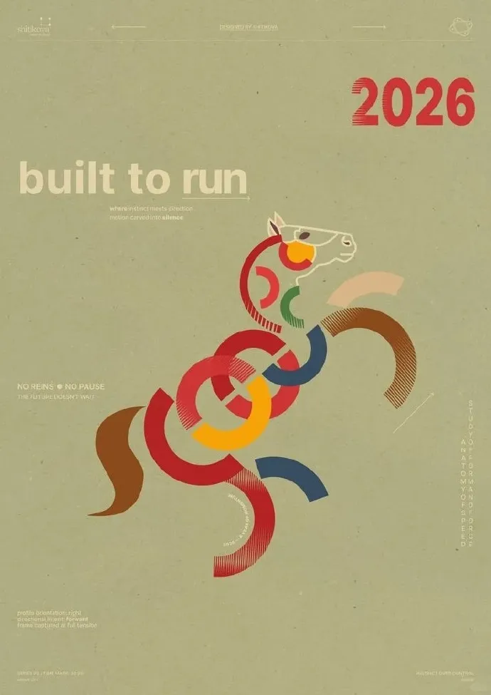 抽象线条运动感未来主义海报