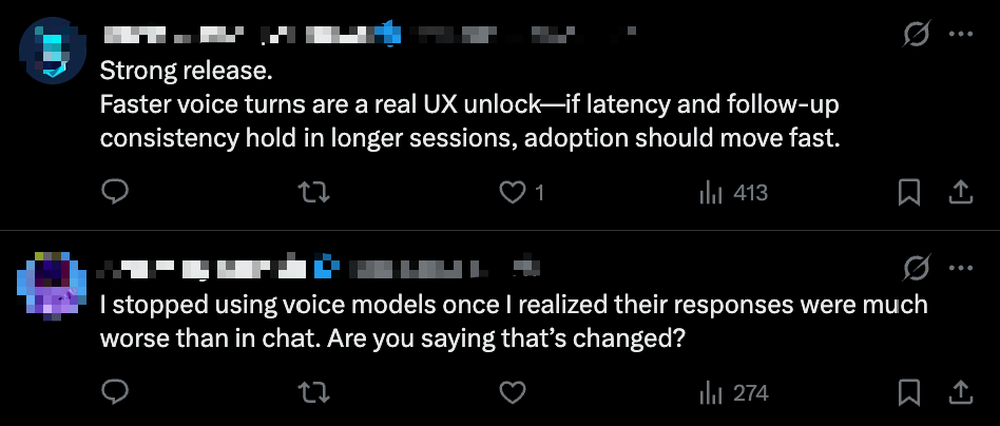 社区网友对Gemini 3.1 Flash Live的评论截图