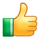 一个大拇指点赞的手势图标