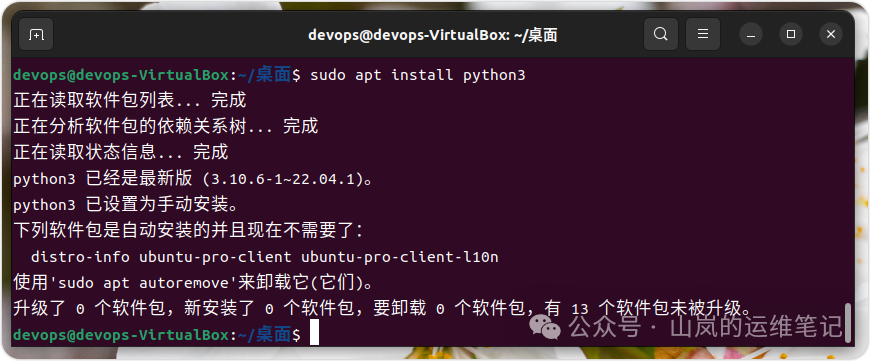 使用apt命令验证Python3安装