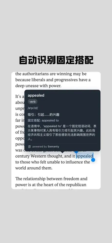 Semanty查词悬浮窗特写