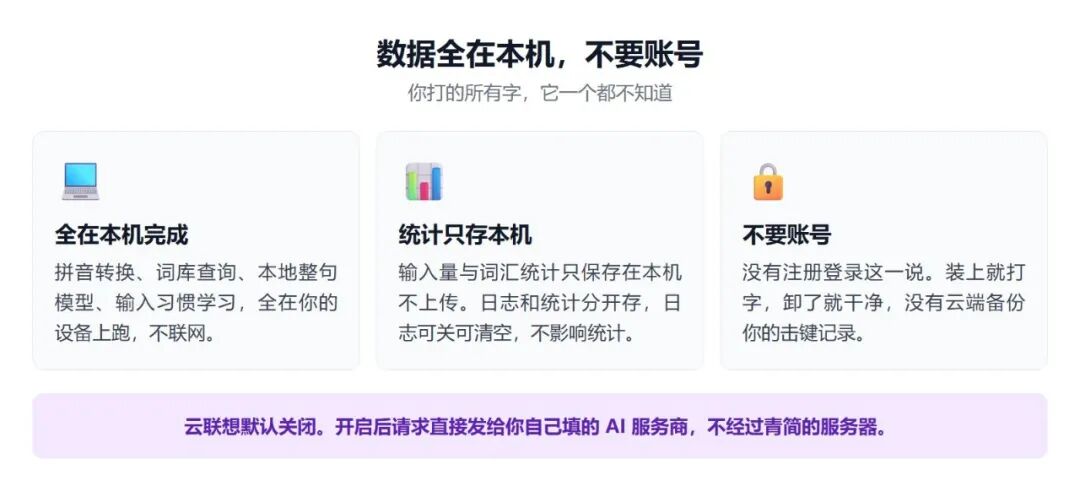 青简隐私保护设计：数据全在本机不要账号