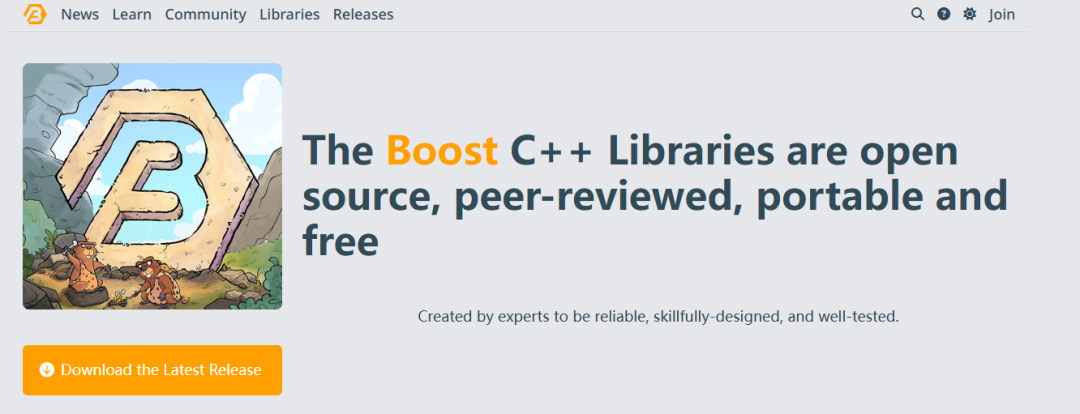 Boost C++ Libraries官网介绍页面截图