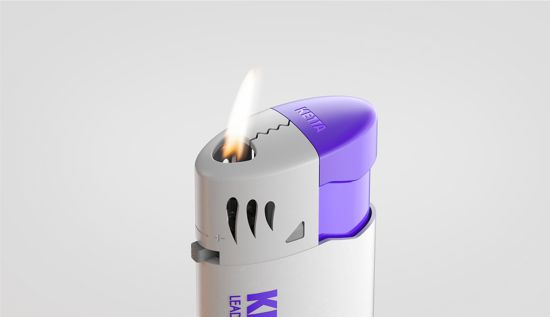 KETTA 紫色打火机点燃