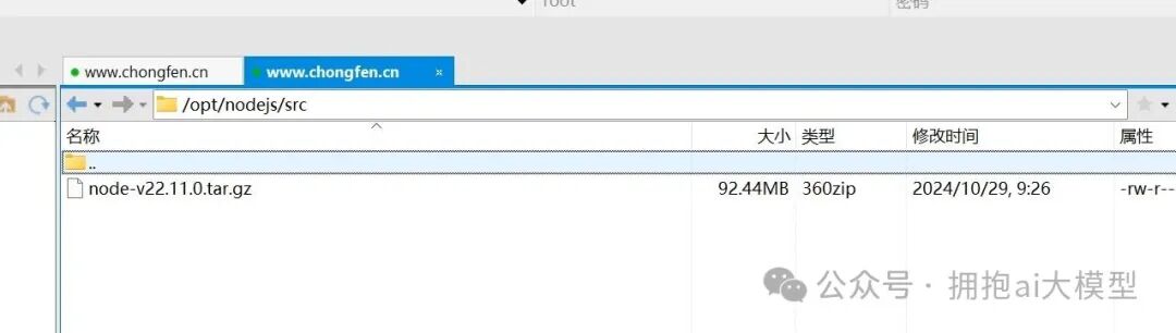 服务器下载的Node.js源码包