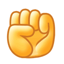 一个表示力量和鼓励的握拳手势表情