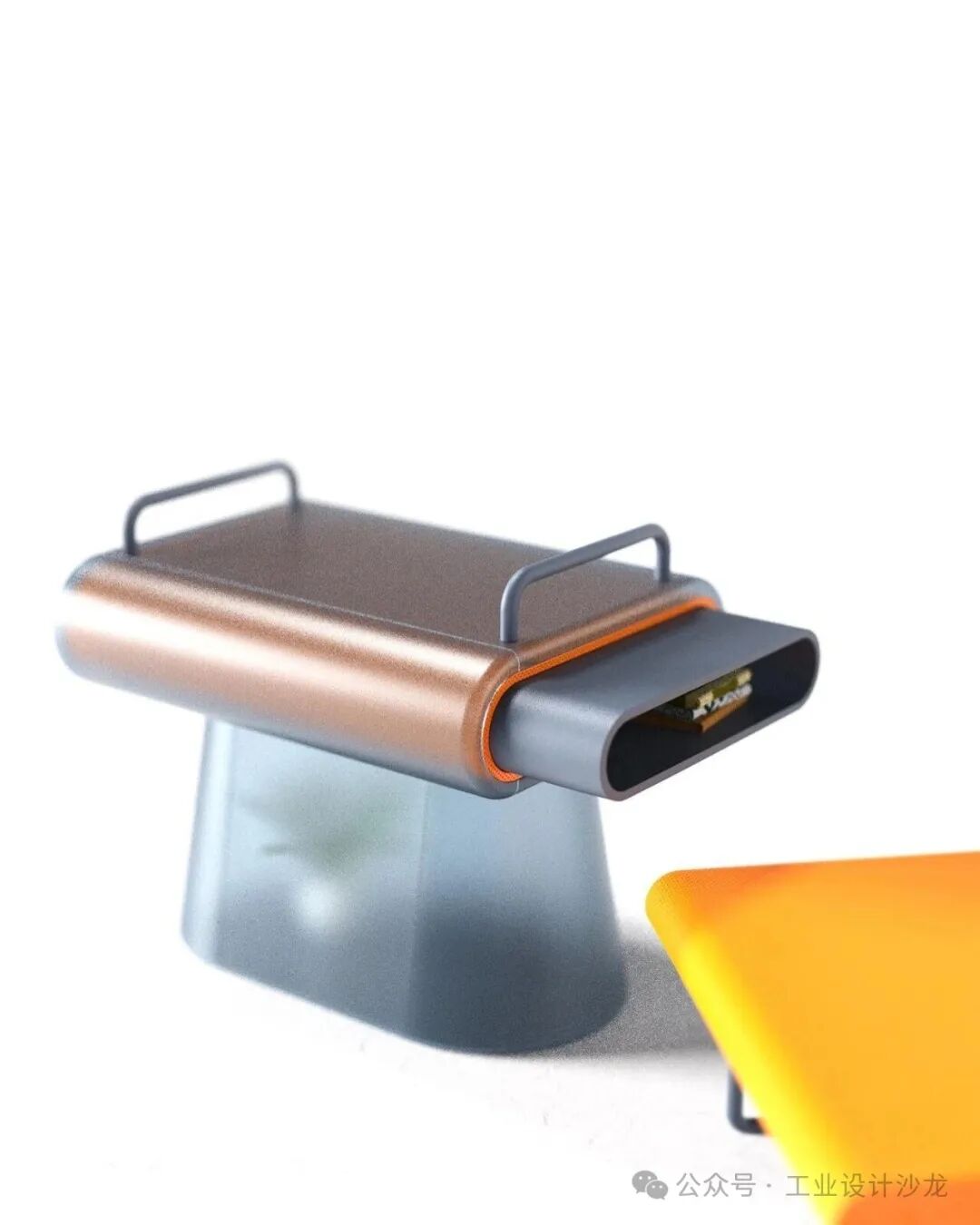 铜色圆柱形工业设备设计