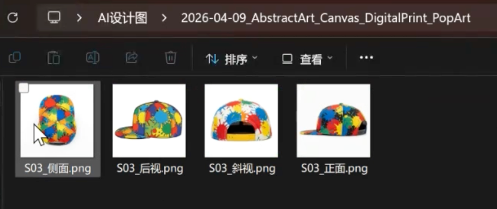 AI 生成的棒球帽设计图文件