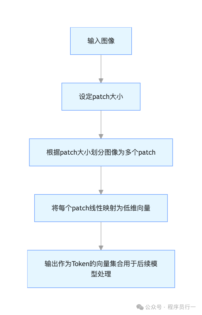 图像Patch划分与向量映射流程图