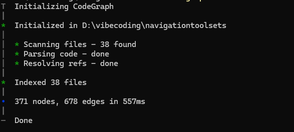 CodeGraph初始化过程终端界面