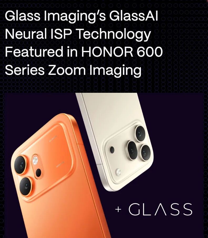 荣耀600系列搭载GlassAI Neural ISP技术宣传图