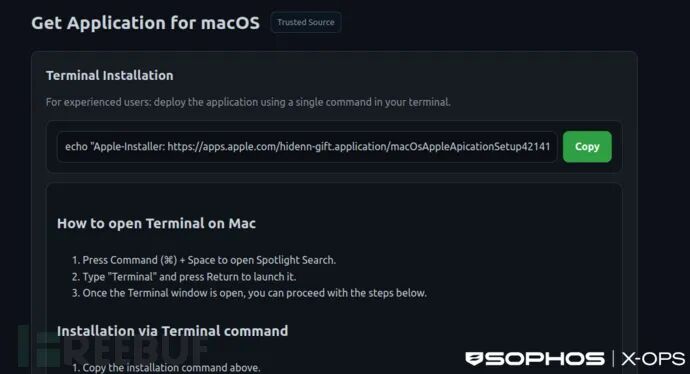 伪造的GitHub风格恶意安装页面