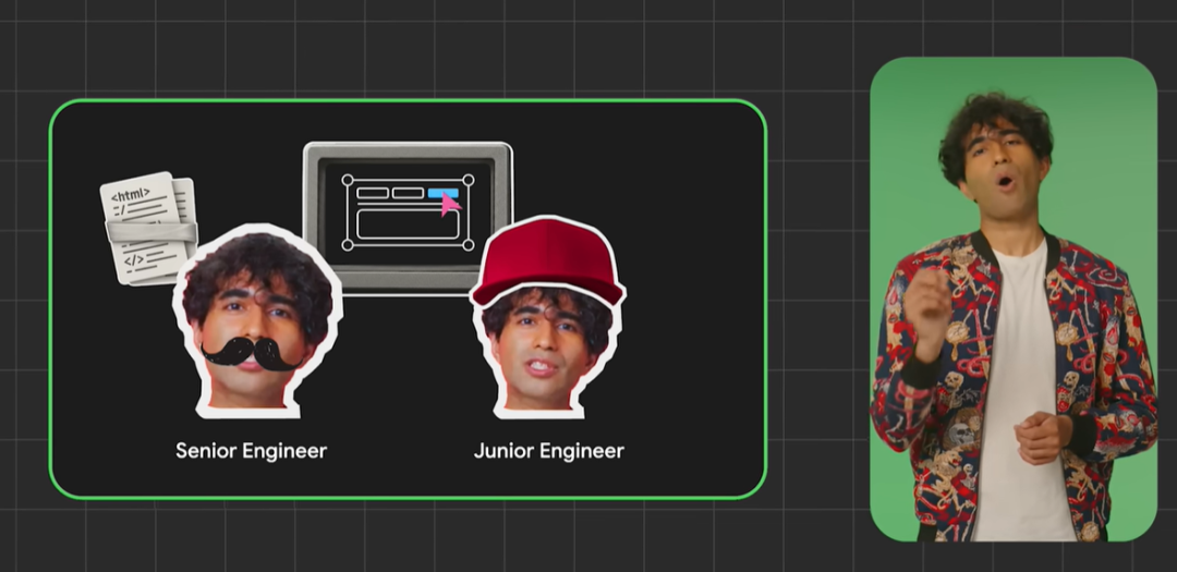 资深工程师与初级工程师在AI时代角色对比示意图