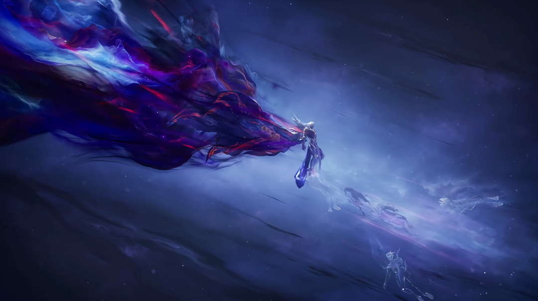 游戏角色释放能量特效的幻想风格插画