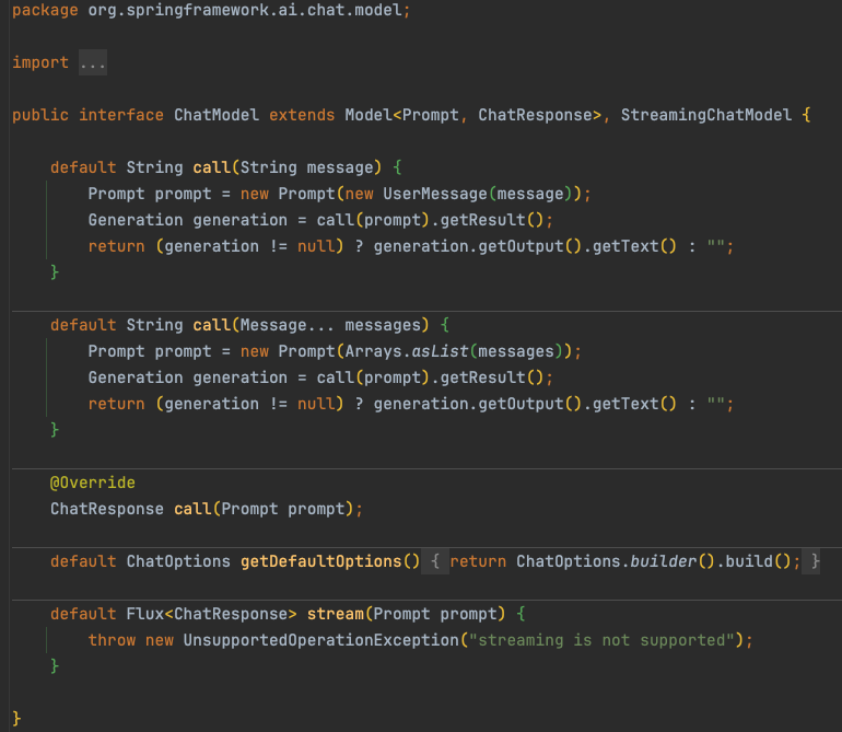 ChatModel接口的定义代码