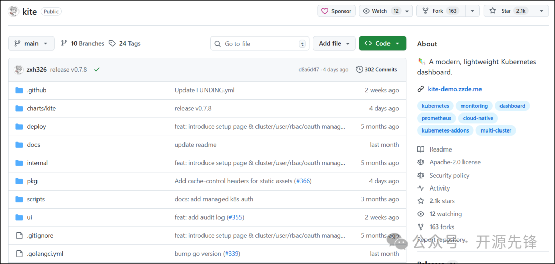 GitHub 上的 Kite 项目仓库