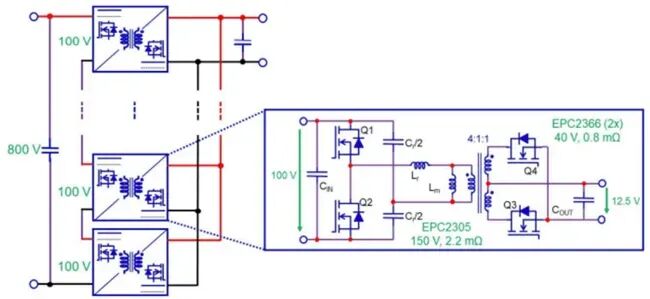 EPC 800V-12.5V 氮化镓转换器电路图