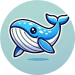 卡通蓝色鲸鱼图标