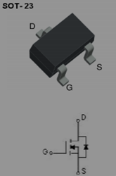 MOSFET (2N7002) 引脚图与电路符号