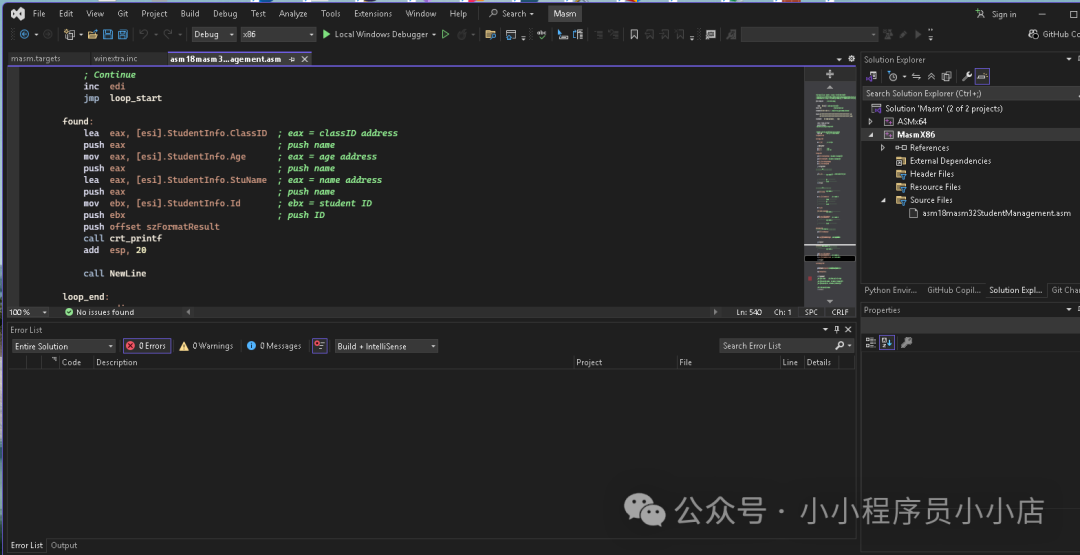汇编源代码编辑与项目结构