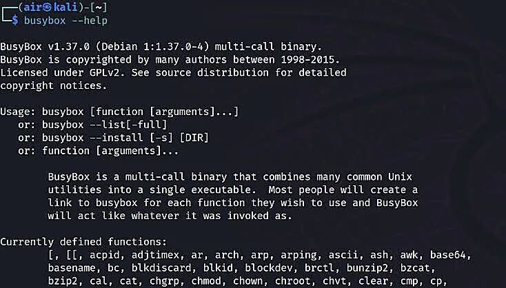 BusyBox 帮助信息及 applet 列表
