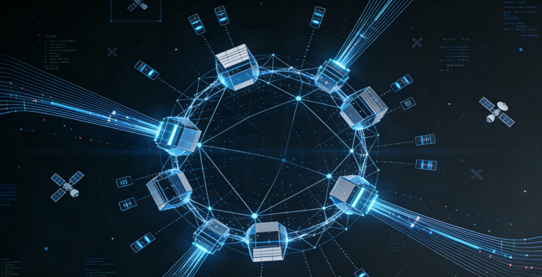 卫星网络与太空物联网概念图