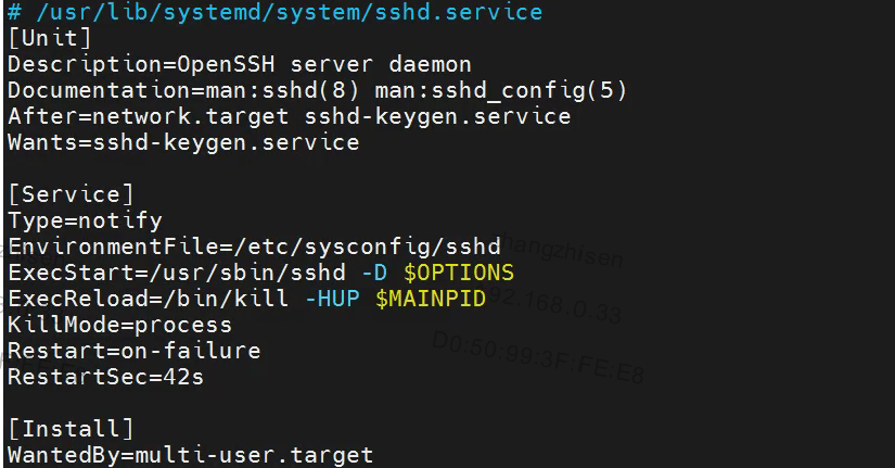 sshd.service示例配置