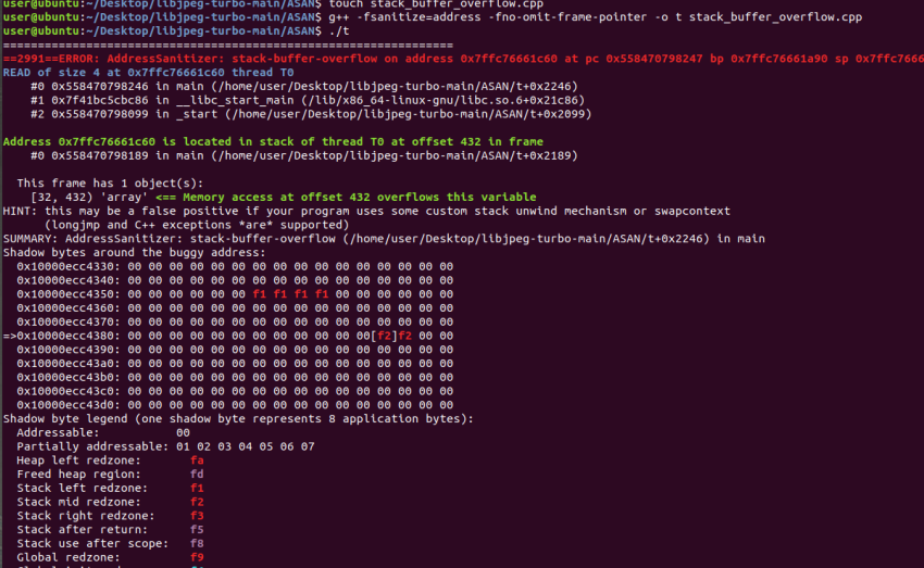 ASAN检测stack buffer overflow