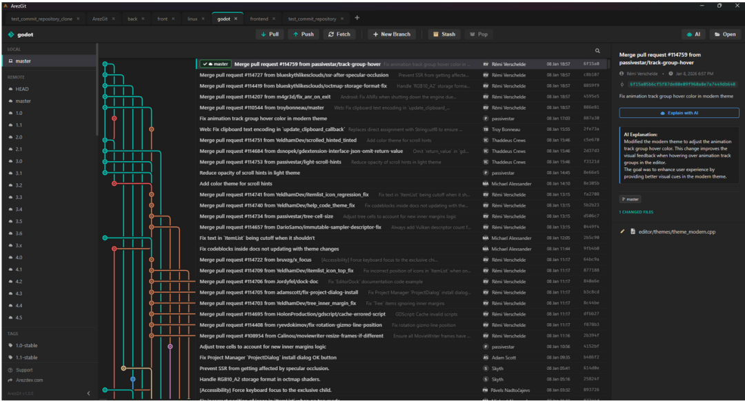 GitHub仓库合并请求与提交历史界面截图