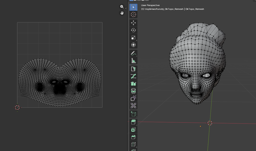 重拓扑后模型的整齐UV布局展示