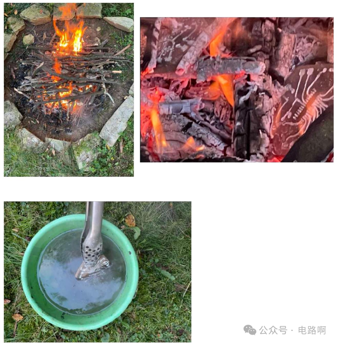 将烧制好的PCB浸入水中进行冷却测试
