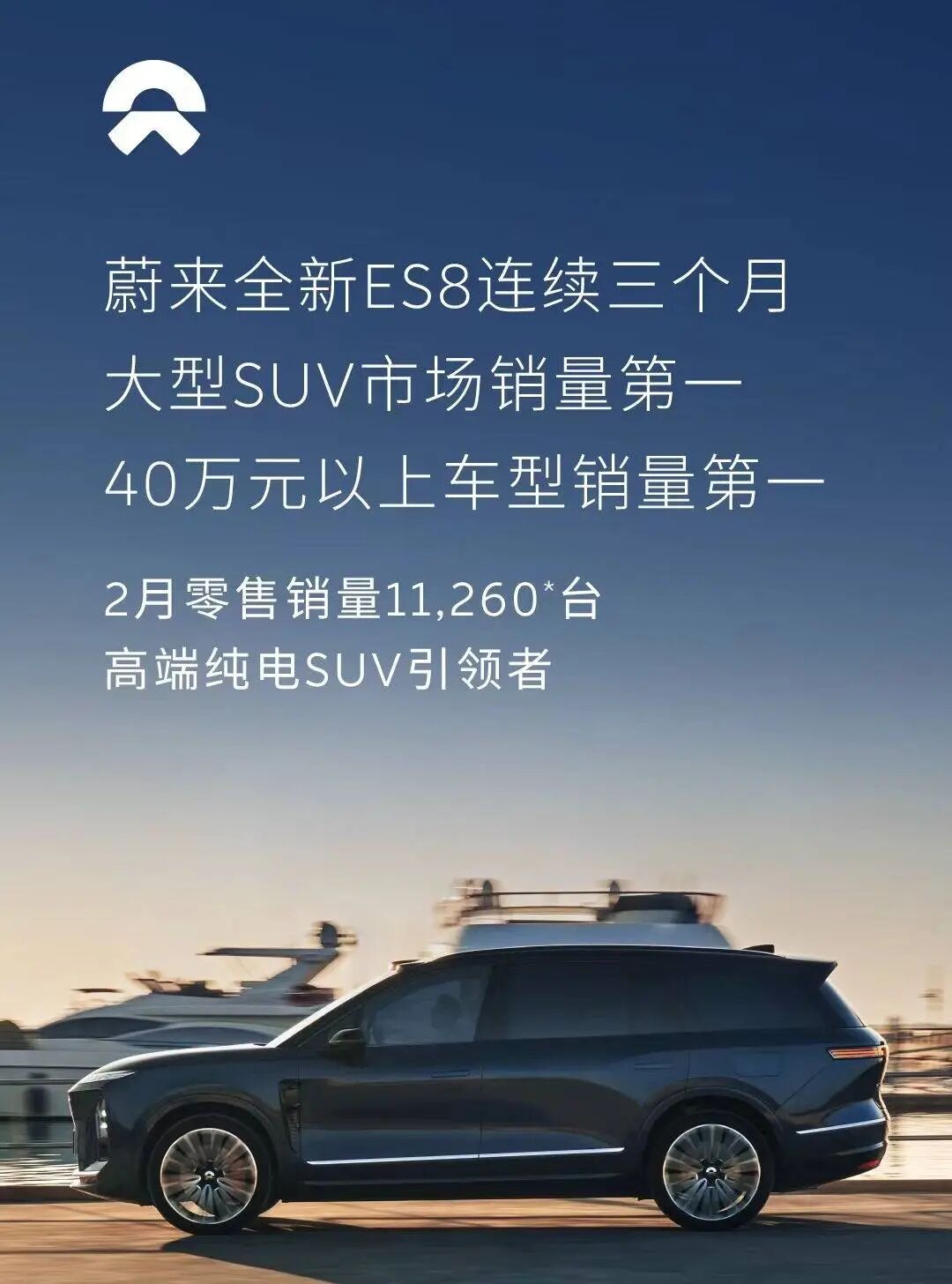 蔚来全新ES8销售数据展示